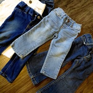 Stylish Kids Denim Jeans Set - Blue and White